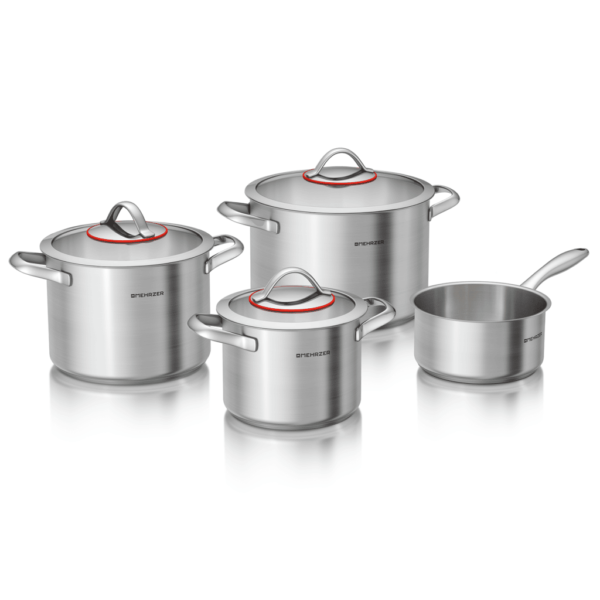 Pot set, Stainless steel 18/10 – 7 pcs - Image 2