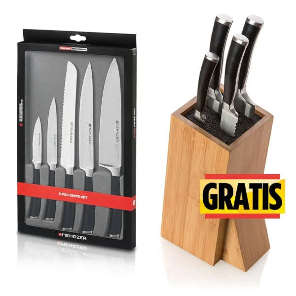 Knife set, Premium German Steel - 5 pcs + FREE knife holder