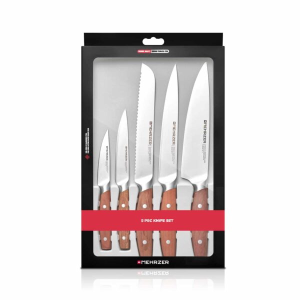 Knife set Premium German Steel, Bubinga handle - 5 pcs