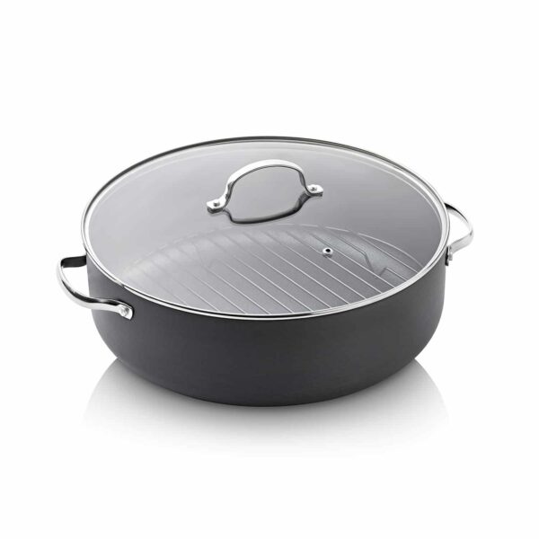 Frying pan/pot 34cm, round, grid and lid included, PROCHEF