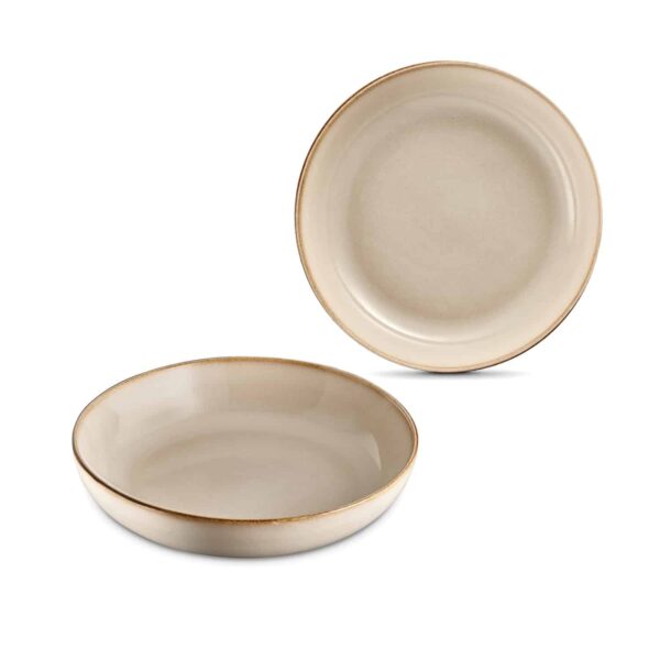 Soup/pasta plates 22cm, Set of 2, beige, ART CERAMICS - Image 2