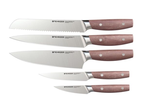 Knife set Premium German Steel, Bubinga handle - 5 pcs - Image 3