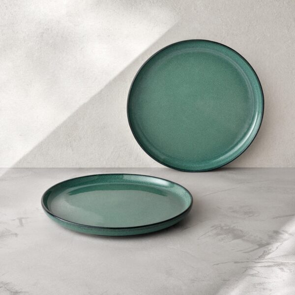 Dinner plates 26cm, Set of 2, green, ART CERAMICS - Image 3