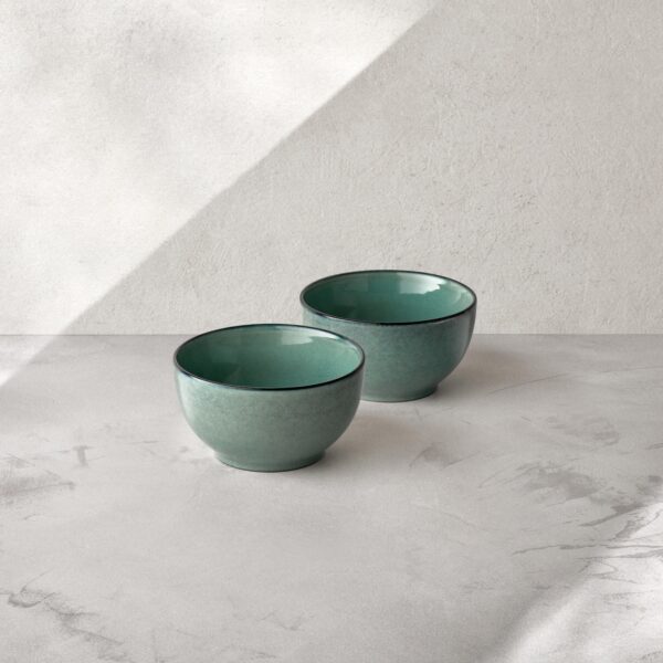 Bowls 14cm, Set of 2, green, ART CERAMICS - Image 3