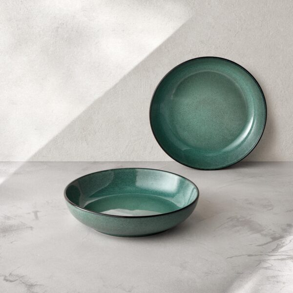 Soup/pasta plates 22cm, Set of 2, green, ART CERAMICS - Image 3