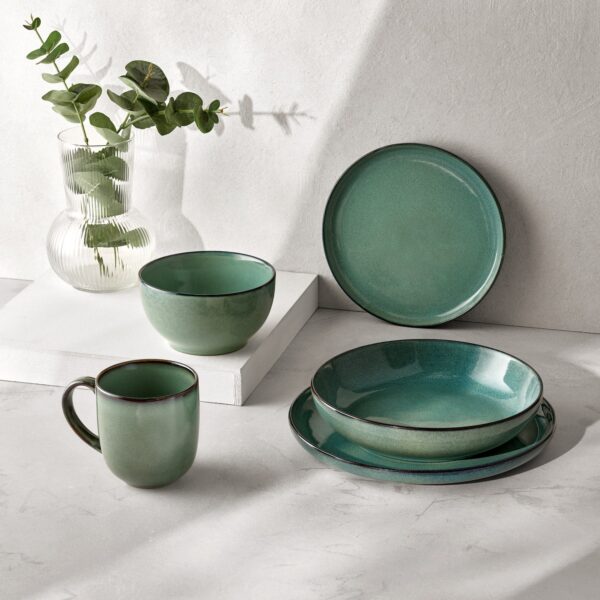 Dessert/breakfast plates 20cm, Set of 2, green, ART CERAMICS